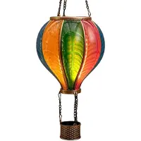 Anna's Collection Luchtballon op batterijen | 20 x 35 cm | 24 lampjes | Vlameffect | IP44 | Multicolor