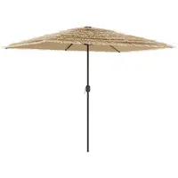 vidaXL Parasol met LED's en stalen paal 300x200x250 cm bruin