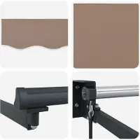 vidaXL Handbediende luifel met LED's Taupe 100% Polyester en Aluminium