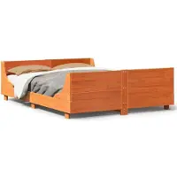 vidaXL Bedframe zonder matras massief grenenhout wasbruin 150x200 cm