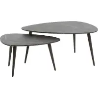 Fraaai Connie salontafel set van 2 peer vorm - zwart/bruin