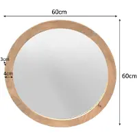 Starfurn Ronde spiegel Dide Naturel Mangohout 60 cm