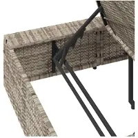 vidaXL Ligbed met zwevend kussen poly rattan lichtgrijs