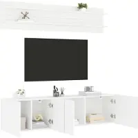 vidaXL 6-delige Tv-meubelset bewerkt hout wit