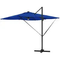 vidaXL Roma Parasol Blauw 286 x 284 x 270 cm Aluminium en Polyester