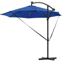 vidaXL Parasol 294 x 294 x 248 cm Polyester en Aluminium Azuurblauw