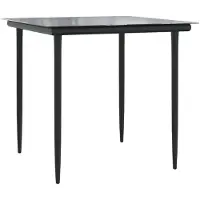vidaXL 3-delige tuinset met kussens, zwart, polyrotan