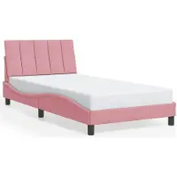 vidaXL Bedframe zonder matras "Hanko" fluweel roze 120x200 cm