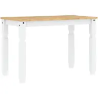 vidaXL Eettafel Corona 112x60x75 cm massief grenenhout wit
