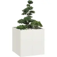 vidaXL Plantenbak 80x80x80 cm staal wit