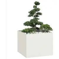 vidaXL Plantenbak 100x100x80 cm staal wit