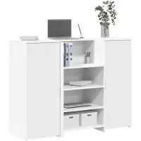 vidaXL Ontvangstbalie, wit, 135x50x103,5 cm, houtvezel