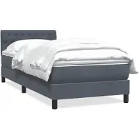 vidaXL Boxspring met matras fluweel donkergrijs 160x210 cm