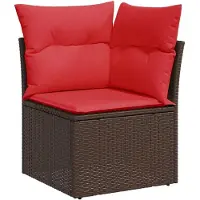 vidaXL 7-delige Loungeset met kussens poly rattan acacia bruin