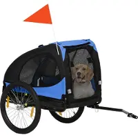 PawHut - Hondenaanhanger - voor Fiets - Opvouwbaar - Blauw - Staal