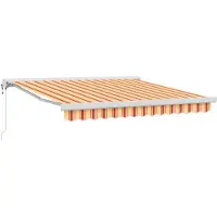 vidaXL Uitschuifbare luifel Geel en Oranje 300 x 250 cm Stof en Metaal
