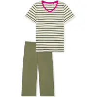 Schiesser Pyjama ' Casual Essentials ' kaki / offwhite