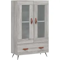 vidaXL Hoge kast 69,5x31x115 cm bewerkt hout grijs sonoma eikenkleurig