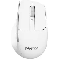 Meetion BTM012 - Draadloze Muis - 2.4 GHz + Bluetooth Dual-Mode - Ergonomisch Ontwerp - 4 DPI-Instellingen 800-2400 - RGB Verlichting - Oplaadbare Batterij - USB-C - Universele Compatibiliteit - Wit