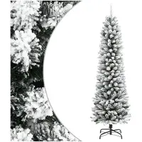 vidaXL Kunstkerstboom met sneeuw smal 120 cm PVC en PE