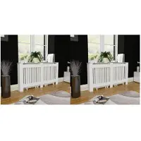 vidaXL Radiatorombouw 2 st 152 cm bewerkt hout wit