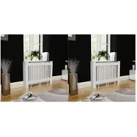 vidaXL Radiatorombouw 2 st 112 cm bewerkt hout wit