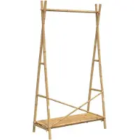 vidaXL Kledingrek met schap 102x50x190 cm bamboe