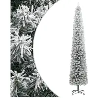 vidaXL Kunstkerstboom smal met standaard en sneeuw 270 PVC