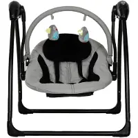 Qute Schommelstoel Q-Swing Softgrey Uil / Zwart Frame