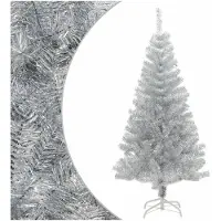 vidaXL Kunstkerstboom met standaard 120 cm PET zilverkleurig