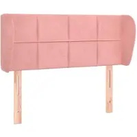 vidaXL Hoofdbord met randen 183x23x118/128 cm fluweel roze
