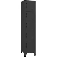 vidaXL Lockerkast 38x40x180 cm staal antracietkleurig