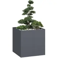 vidaXL Plantenbak 80x80x80 cm staal antracietkleurig