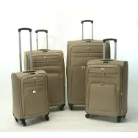 Banerle Kofferset - 4 Delig Softcase - 4 Wielen Reisbagage - Khaki