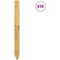 vidaXL Schuttingpalen 15 st Bruin 60 cm Massief grenenhout
