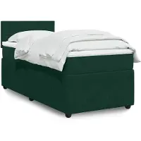 vidaXL Boxspring met matras fluweel donkergroen 90x200 cm