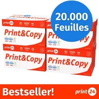 Print24 NIEUW: Printerpapier Kopieerpapier 20000 Vel 40 x 500 A4 Premium Extra Wit CIE 160 Testwinnaar PEFC-gecertificeerd
