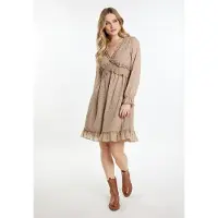 Dreimaster Jurk 'Altiplano' beige / donkerbeige / goud