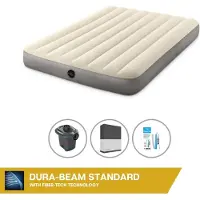 Intex Luchtbedset - Twijfelaar - 137 x 191 x 25 cm - Beige + Accessoires