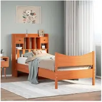 vidaXL Bedframe zonder matras massief grenenhout wasbruin 75x190 cm