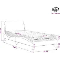 vidaXL Bed met matras "Dover" stof donkerbruin 80x200 cm