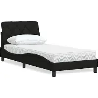 vidaXL Bed met matras stof zwart 90x200 cm