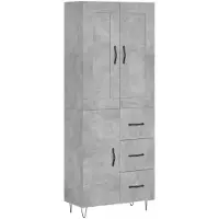 vidaXL Hoge kast 69,5x34x180 cm bewerkt hout betongrijs