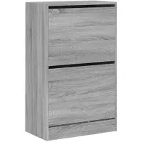 vidaXL Schoenenkast 60x34x96,5 cm bewerkt hout grijs sonoma eikenkleur