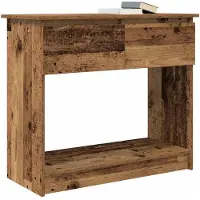 vidaXL Wandtafel met lades 85,5x38,5x74,5 cm oud hout