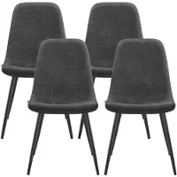 Vasagle - Eetkamerstoelen - Set van 4 - Metalen Poten - Verstelbare Voeten - Gemakkelijk te Reinigen