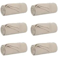 vidaXL Dekentjes 6 st Beige 240 x 220 cm 4.28 kg Fleece
