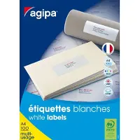 Agipa Universele etiketten, 51 x 33,8 mm, wit, rechthoekig