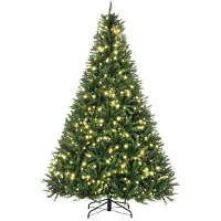 HOMCOM Kerstboom Kunststof, Metaal 142L x 142B x 210H cm Groen