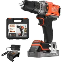 Black & Decker BCD383D1XK Accu Schroef-/Klopboormachine | 18V | 1x 2.0Ah + Lader | In Koffer - BCD383D1XK-QW
